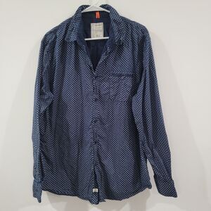 Colours Alexander Julian Mens Button Up Shirt Size XL Blue White Floral